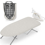 KINGBOARD Small Ironing Board with Iron Rest, Extra Thick Cover 30x12 Blue