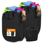 Upgraded Polyester Pop-up Laundry Hamper 2 Pack, 70L(18.5 Gal) Laundry Basket with Durable Handles Solid Bottom High Carbon Steel Frame and Side Pocket, Easy to Open Fold Flat for Storage