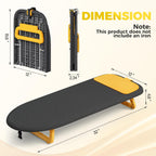 KINGBOARD Small Ironing Board with Iron Mat, Tabletop Iron Board, Black