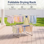 Stainless Steel 2-Tier Foldable Clothes Drying Rack, 57 Inches Max Height