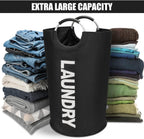 DOKEHOM 125L X-Large Laundry Basket Bag, Collapsible Tall Hamper, Black