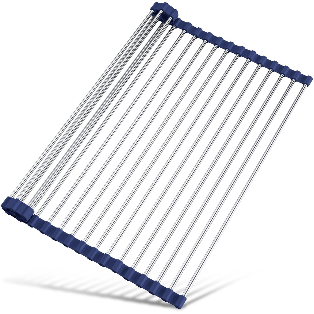 Tomorotec Roll Up Dish Drying Rack Over Sink, 304 Steel, 17.7x15.5, Grey