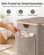 MIZATTO 2 Section Laundry Hamper with Lid, 140L Quilted Puffer Basket