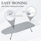 ZOES HOMEWARE Premium Metal Mesh Panel Tabletop Ironing Board Silver