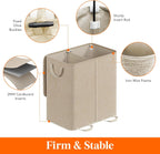 Lifewit Double Laundry Hamper with Lid, Removable Laundry Bags, Beige