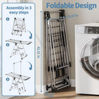 APEXCHASER Clothes Drying Rack with High Hanger, 3-Level Drying Racks
