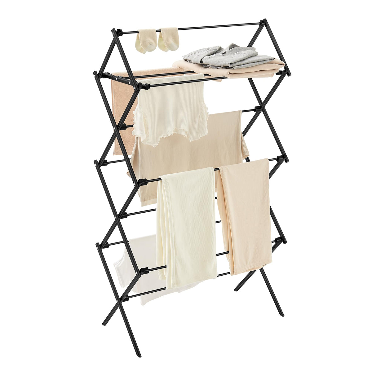 SONGMICS Foldable Clothes Drying Rack, 29.5 x 14.6 x 53.1 Inches