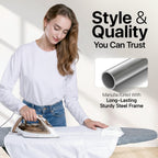 Ironing Board Full Size, Heavy Duty Height Adjustable Iron Rest, Cover Pad