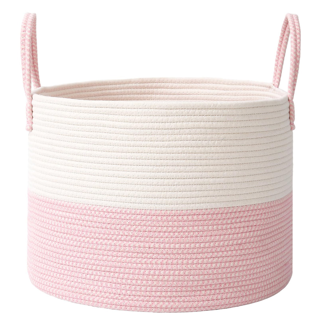 JMvicyroam 65L Extra Large Machine Washable Cotton Rope Blanket Basket