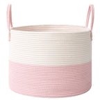 JMvicyroam 65L Extra Large Machine Washable Cotton Rope Blanket Basket