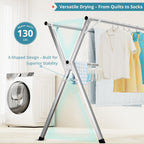 JAUREE 79" Clothes Drying Rack, Drying Rack Clothing Folding Indoor Outdoor