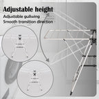 Maomo Foldable Clothes Drying Rack, Double-Sided Gullwing Laundry Drying Stand with Adjustable Wings, Tool-Free Setup, Space-Saving Steel Rack for Indoor Use, White