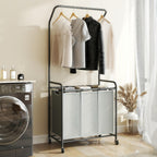 ROMOON Laundry Sorter Hamper 3 Section, Divided Laundry Basket Organizer