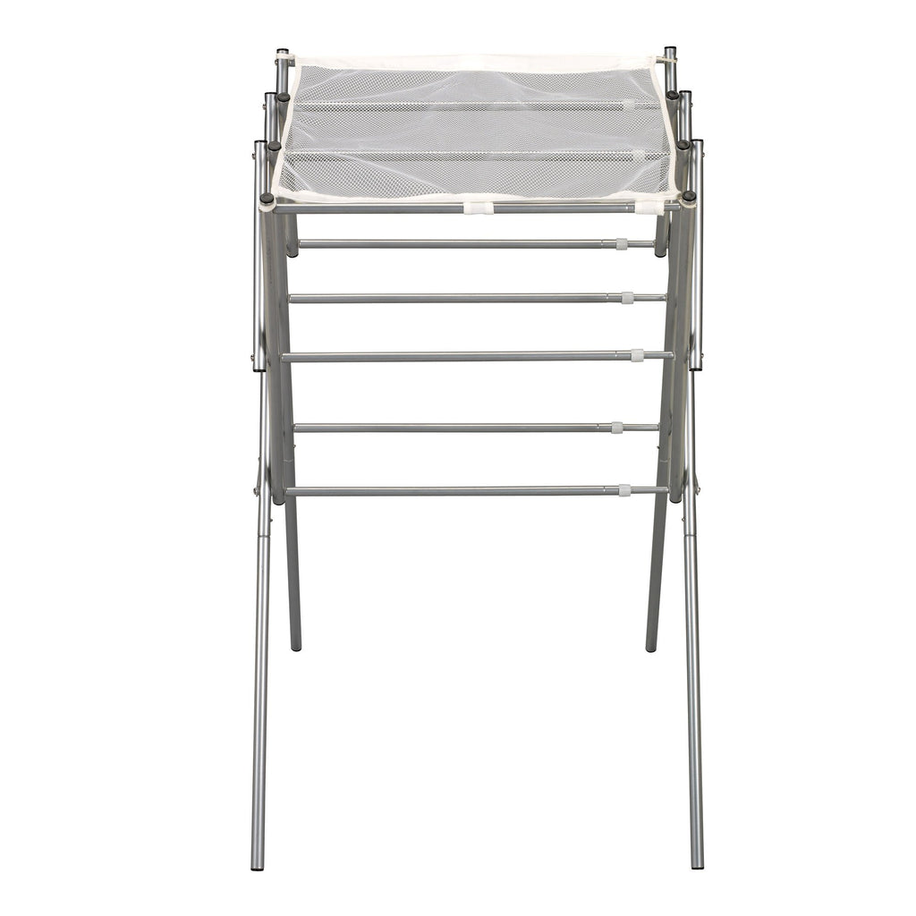 Household Essentials Clothes Drying Rack, Foldable, Expandable and Collapsible Laundry Drying Rack, Silver