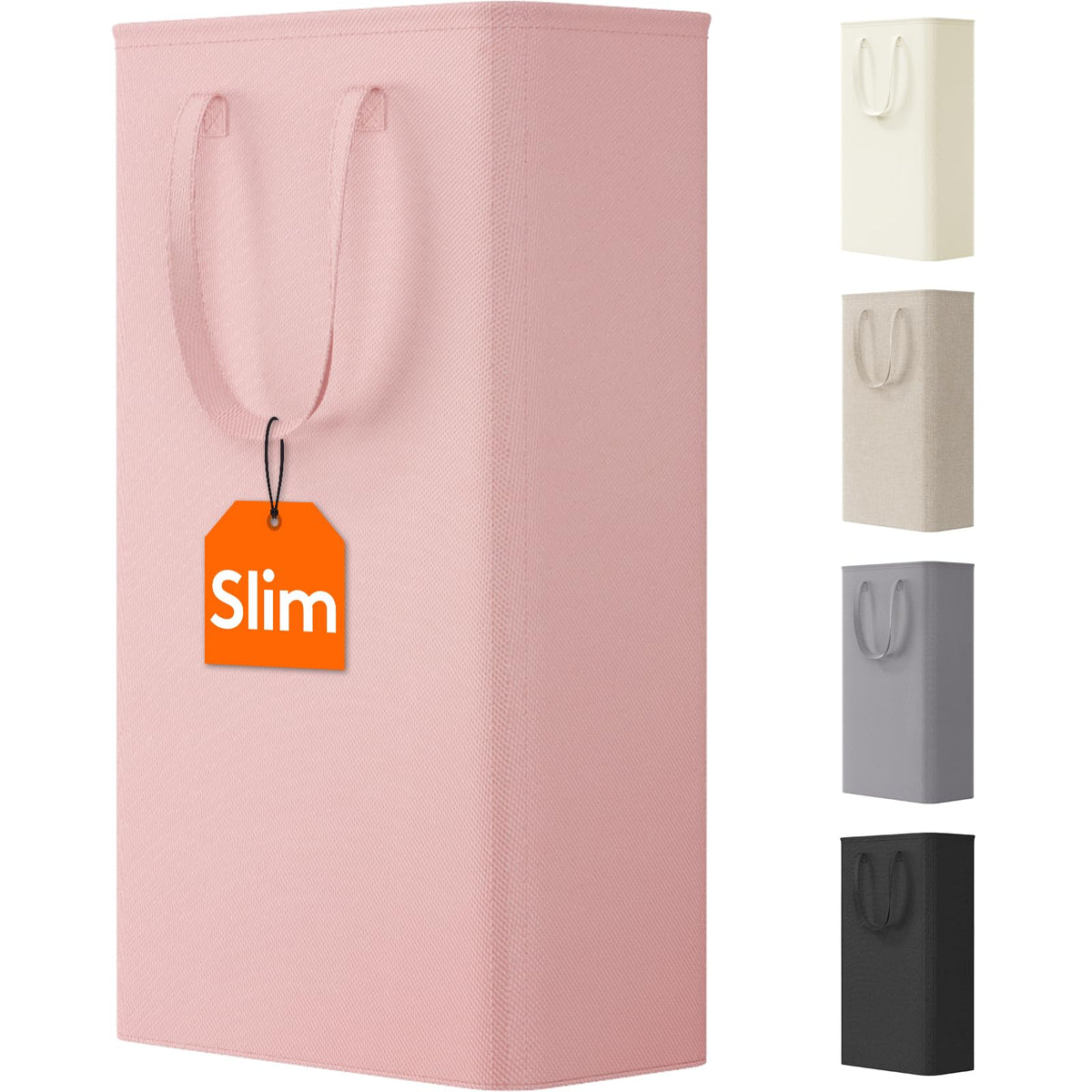 Lifewit Slim Collapsible Laundry Basket with Handles, 50L, Beige