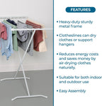 Honey-Can-Do Collapsible Clothes Drying Rack – Sturdy Metal X-Frame, Space-Saving Towel & Laundry Rack for Indoor/Outdoor Use, Foldable Design for Laundry Organization