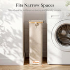 Lifewit 65L Slim Laundry Hamper with Lid and Removable Bag, Beige