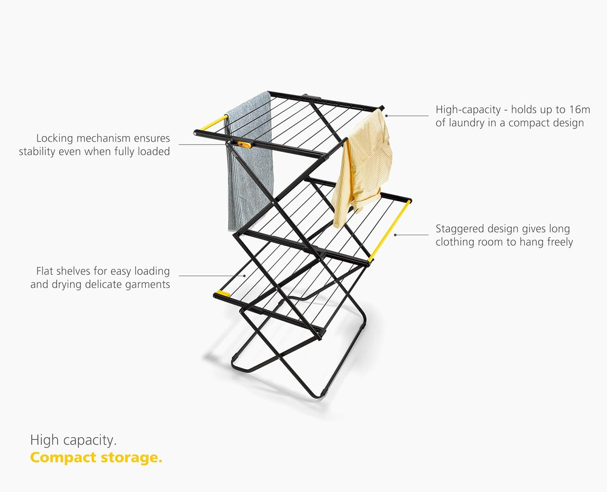 Joseph Joseph AirFrame 3-Tier Folding Clothes Drying Rack, Space Saving