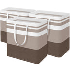 BlissTotes 3-Pack Laundry Basket, Collapsible Laundry Hamper, Grey, 75L