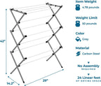 Honey-Can-Do 6-Tier Collapsible Steel Clothes Drying Rack, 24 ft, White