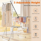 Bigzzia Clothes Drying Rack Foldable, 2-Level Large Laundry Drying Rack