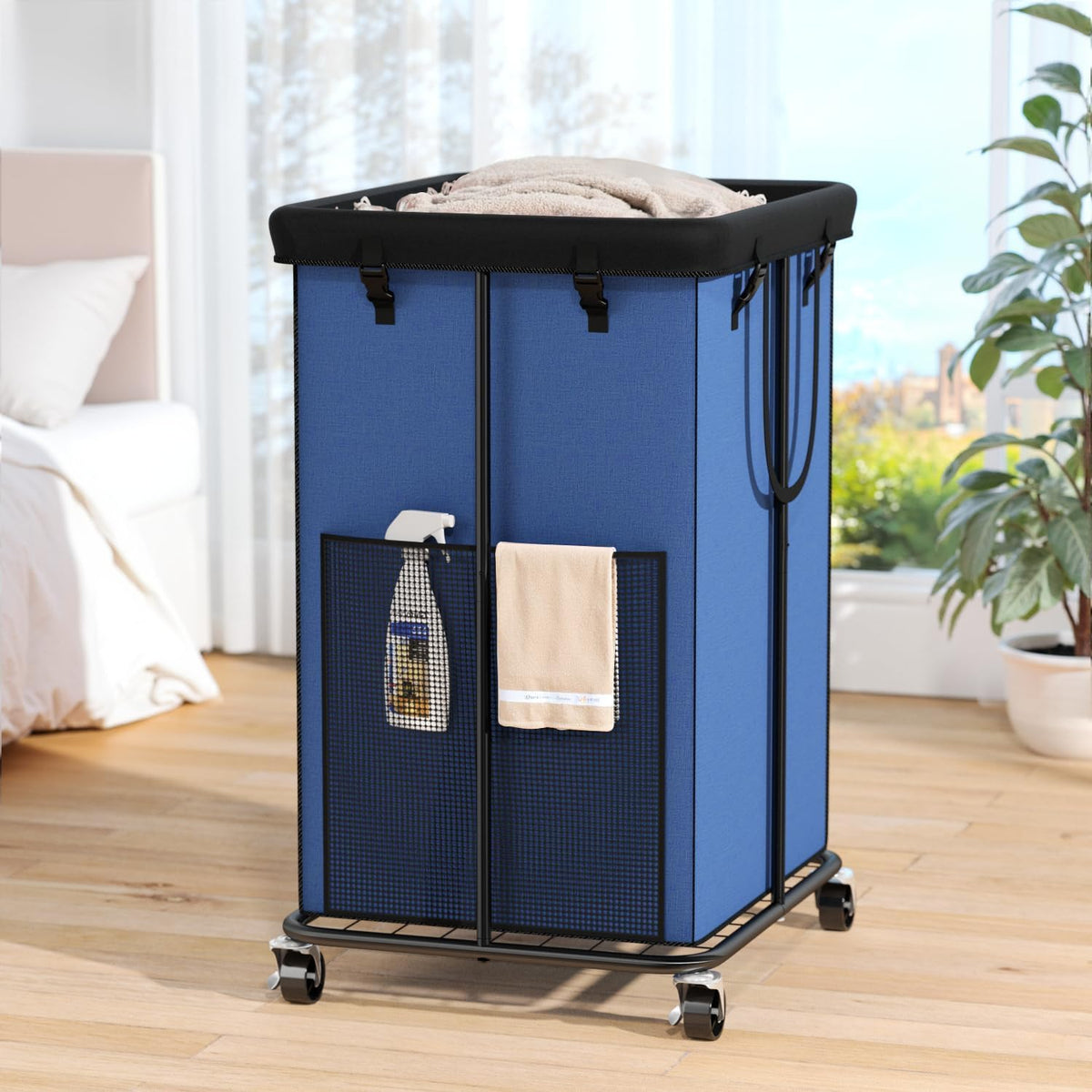 Laundry Hamper with Wheels, 150L Rolling Laundry Basket with Bag & Handles