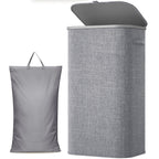 Lifewit 105L Large Laundry Basket with Lid, Laundry Hamper with Plastic Handles and Removable Bag, Foldable Tall Dirty Clothes Hampers for Laundry for Laundry Room, Bedroom, Bathroom, Dorm, Beige