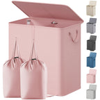 Lifewit Double Laundry Hamper with Lid, Removable Laundry Bags, Beige