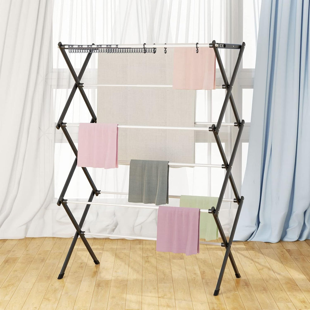 Foldable Drying Rack Clothing Clothes Drying Rack White-1pack