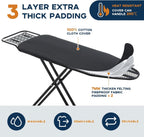 Ironing Board Full Size, RAINHOL Black 54"x13" Compact Ironing Board