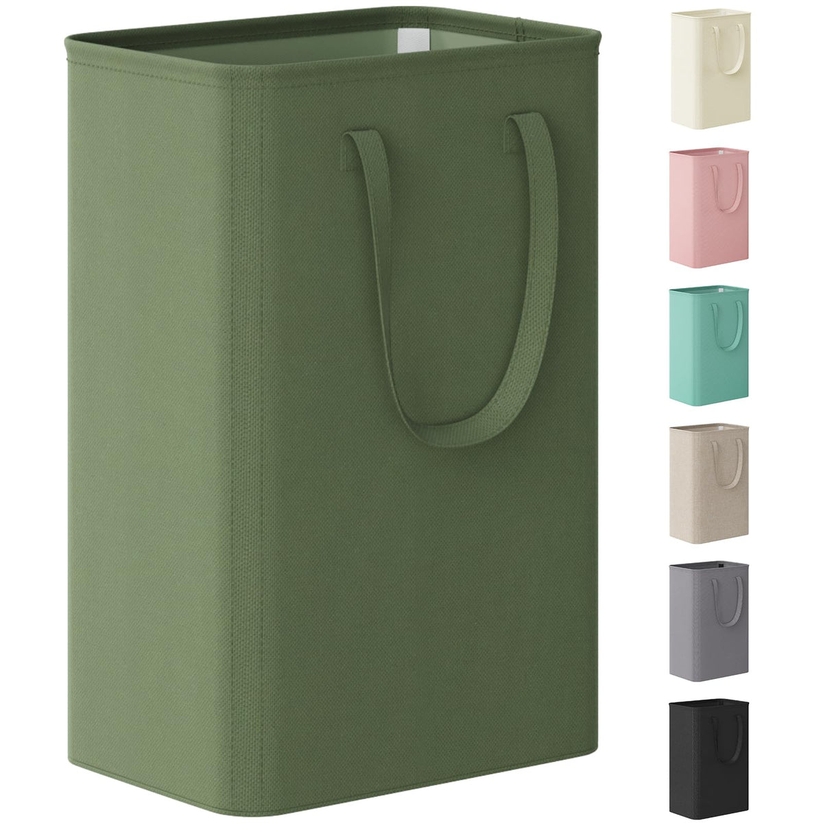 Lifewit Slim Collapsible Laundry Basket with Handles, 50L, Beige