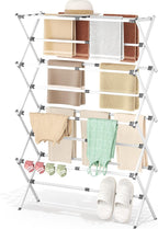 APEXCHASER 4-Tier Foldable Clothes Drying Rack, 48.8" H, White