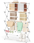 APEXCHASER 4-Tier Foldable Clothes Drying Rack, 48.8" H, White