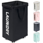 Goodpick 75L Laundry Basket with Wheels & Removable Wash Bag for Dorm