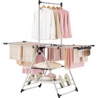 APEXCHASER Clothes Drying Rack with High Hanger, 3-Level Drying Racks
