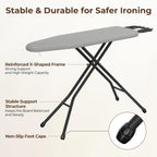 Yaheetech Ironing Board 43"x14" with Heavy Duty Iron Rest, Foldable, Gray