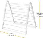 Whitmor Spacemaker Folding Drying Rack, Freestanding Indoor Clothes Dryer, Space Saving Compact Design, 6"L x 26"W x 51.5"H, White