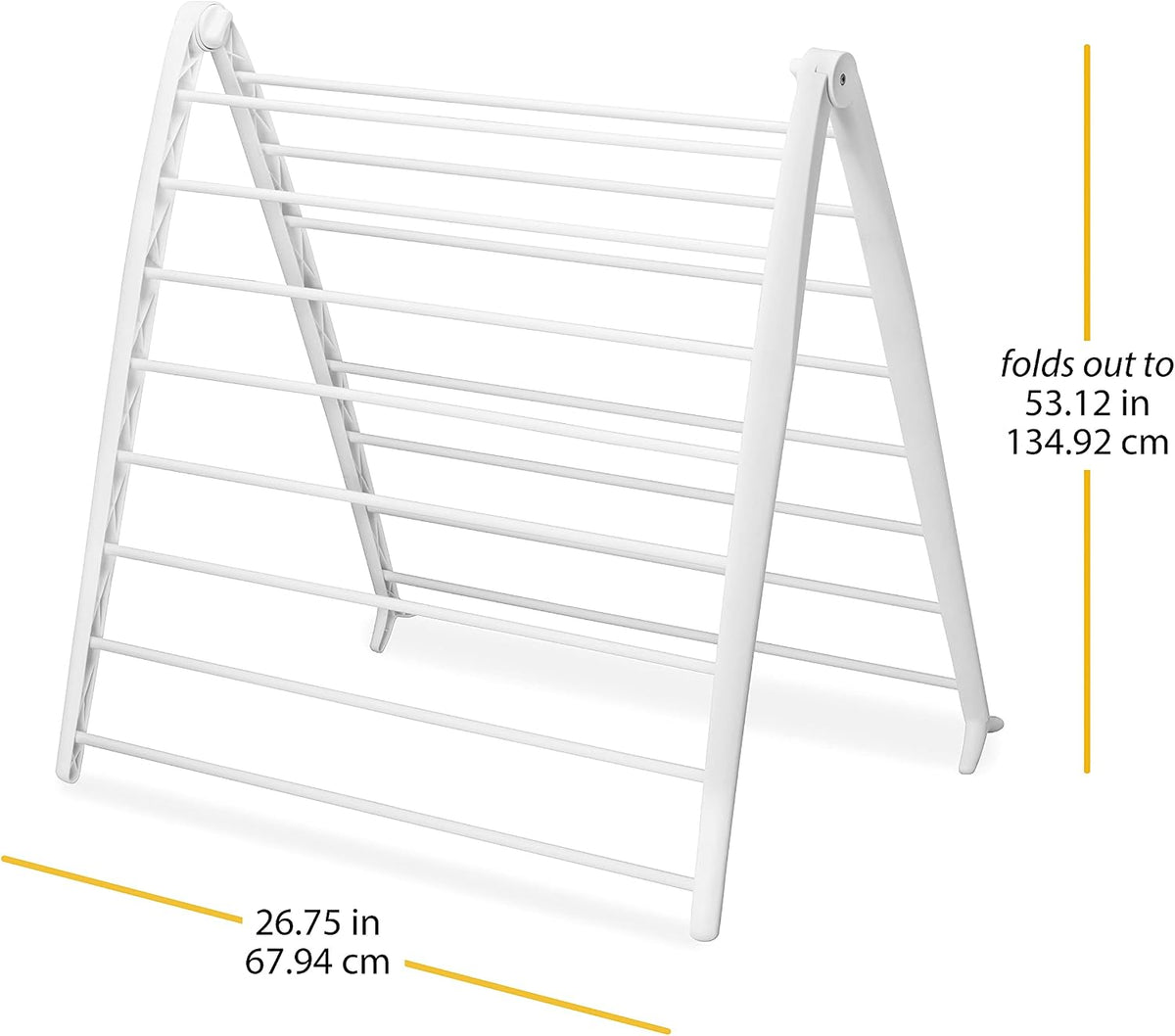 Whitmor Spacemaker Folding Drying Rack, Freestanding Indoor Clothes Dryer, Space Saving Compact Design, 6"L x 26"W x 51.5"H, White
