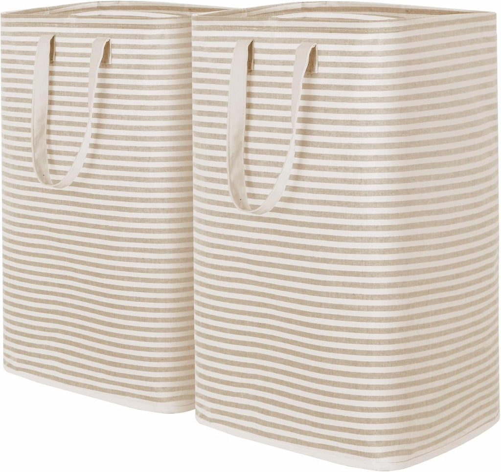Lifewit 80L Large Laundry Baskets, Laundry Hampers Bags, 2 Pack, Beige