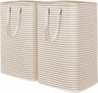 Lifewit 80L Large Laundry Baskets, Laundry Hampers Bags, 2 Pack, Beige