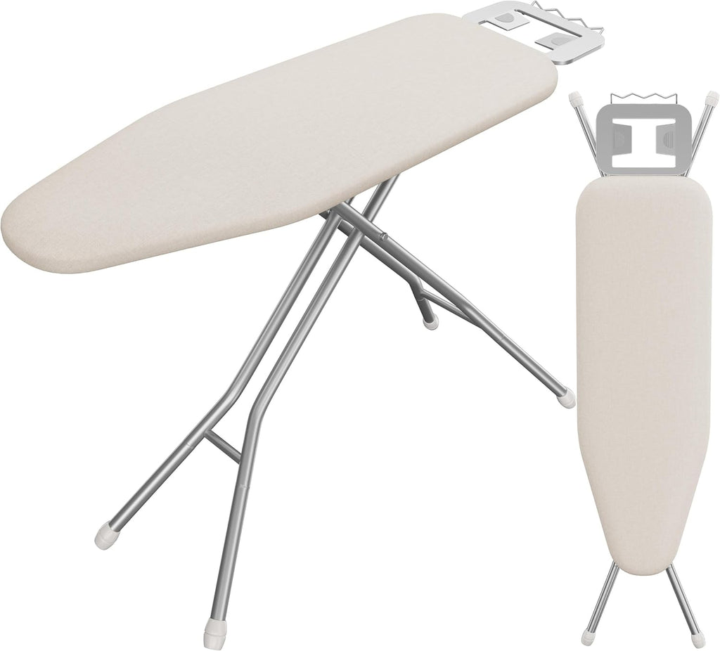 Yaheetech Ironing Board 43"x14" with Heavy Duty Iron Rest, Foldable, Beige