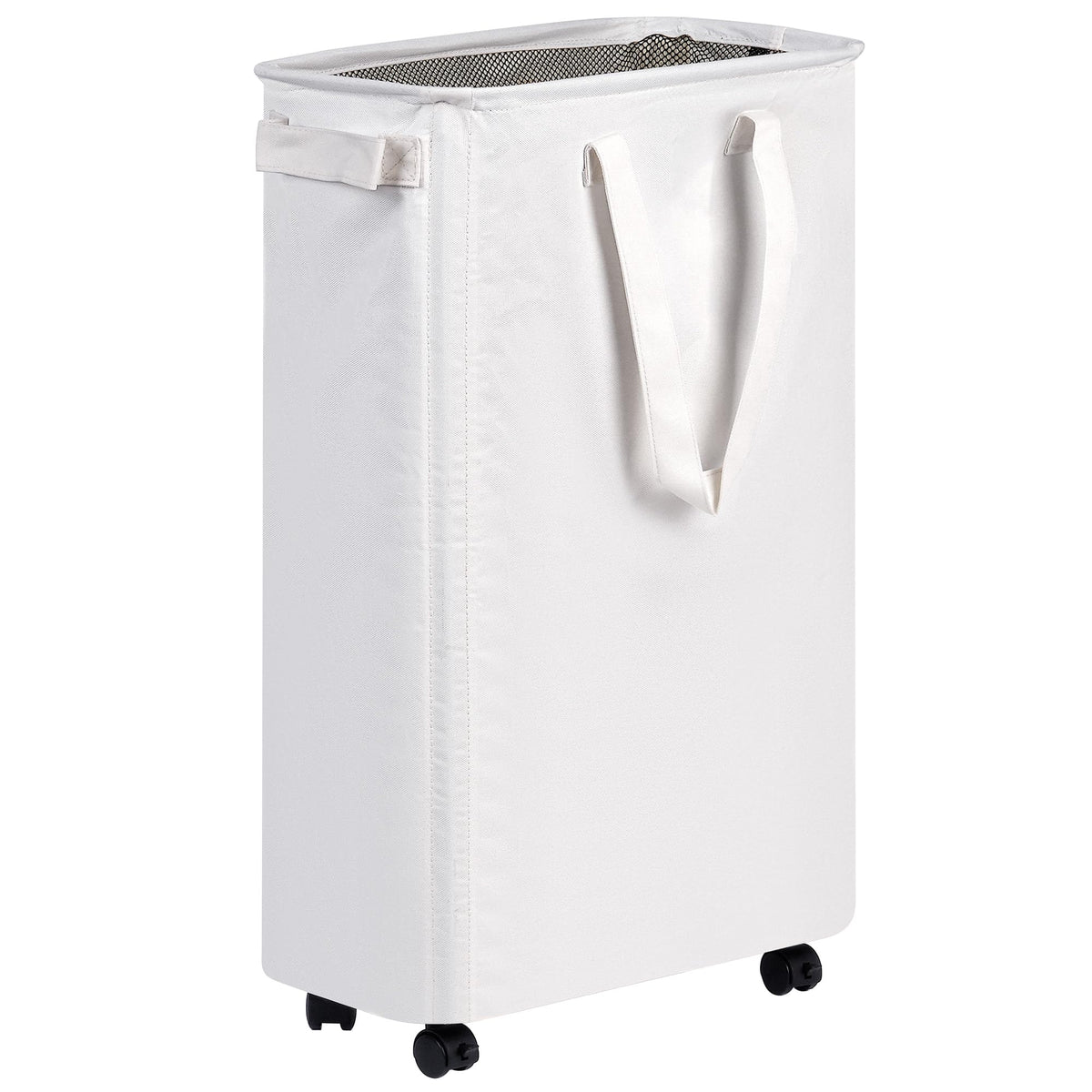efluky Slim Laundry Hamper with Wheels, Rolling Laundry Basket for Clothes, Small Laundry Basket for Bedroom, Dorm and Laundry Room, 60L (12.7 Gallons) Beige