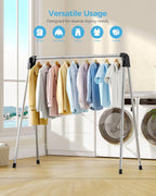 APEXCHASER Clothes Drying Rack Foldable, Portable Clothes Airer, 48" H