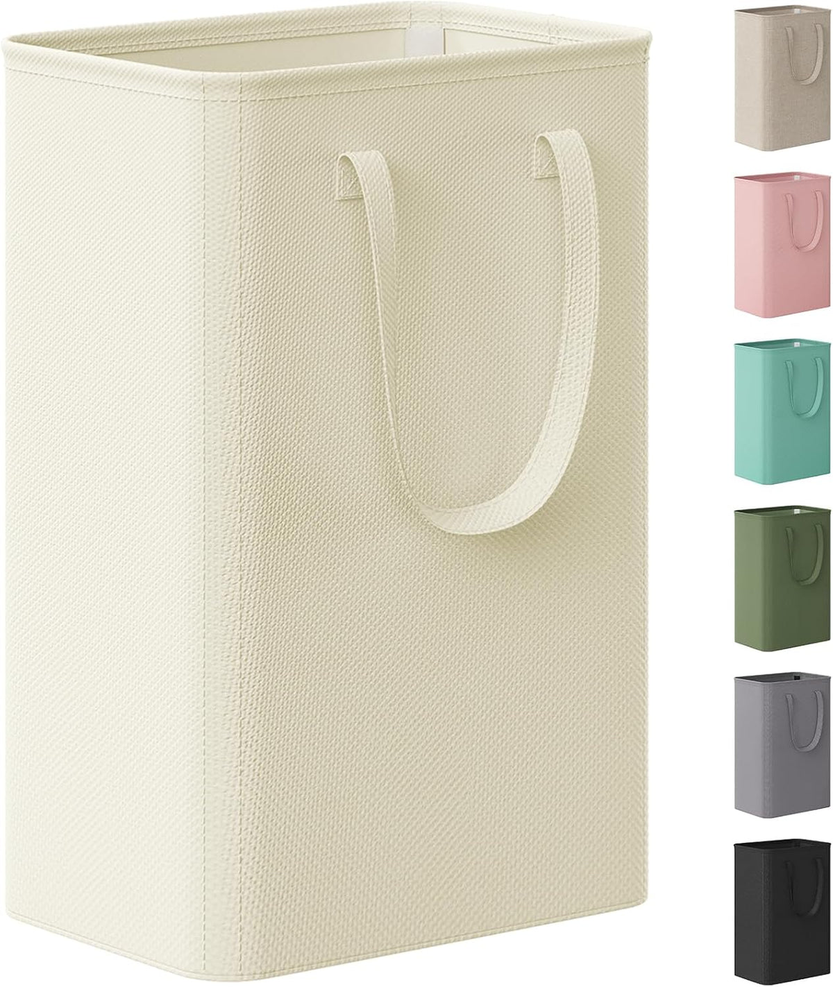 Lifewit Slim Collapsible Laundry Basket with Handles, 50L, Beige