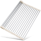 Tomorotec Roll Up Dish Drying Rack Over Sink, 304 Steel, 17.7x15.5, Grey