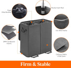 Lifewit Double Laundry Hamper with Lid, Removable Laundry Bags, Black