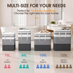 HomeHacks 2 Pack Large Laundry Baskets, Laundry Hampers Bags (Grey 75Lx2)