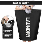 DOKEHOM 125L X-Large Laundry Basket Bag, Collapsible Tall Hamper, Black