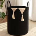OIAHOMY 60L Nursery Hamper Laundry Basket Laundry Hamper Brown/White