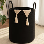 OIAHOMY 60L Nursery Hamper Laundry Basket Laundry Hamper Brown/White